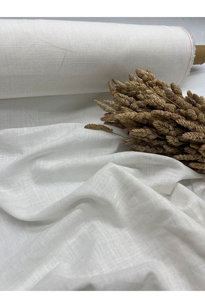 Kumaş Sevdası White Summer Thin Raw Linen (Linen) Width 150cm Inside
