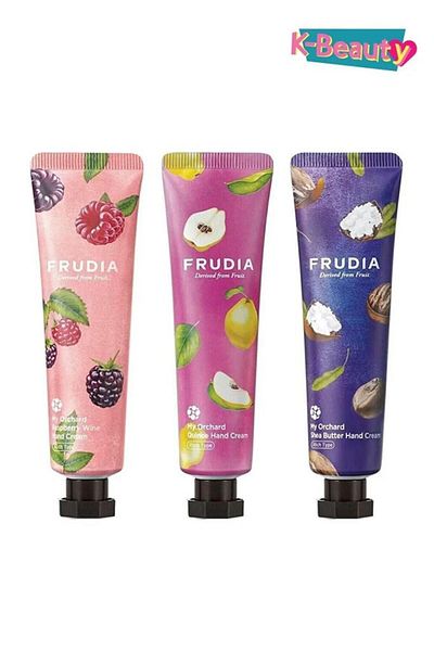 FRUDIA Rasberry Wine Hand Cream, Ayva Hand Cream and Shea Butter Hand Cream