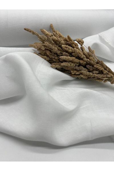 Kumaş Sevdası Λευκό Καλοκαιρινό Ακατέργαστο Λινό (KETENE KETEN) Πλάτος 150cm