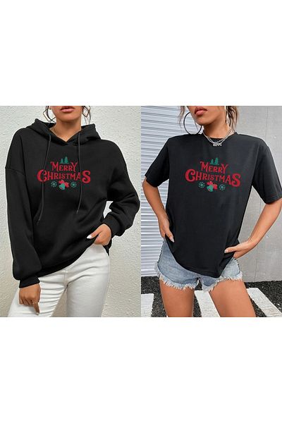 Rex Darius Crăciun Fericit Anul Nou Set de 2 mărfuri - Cadou oversize unisex și tricou