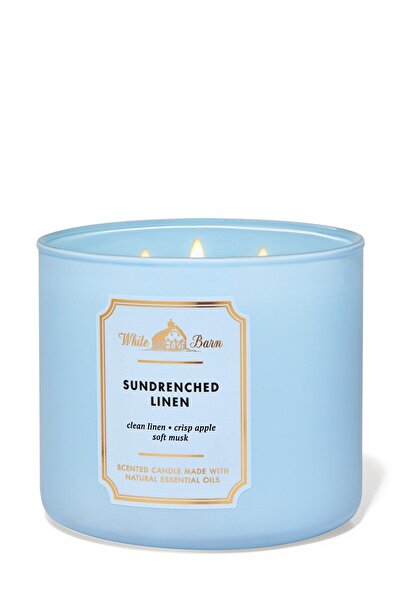 Bath & Body Works Sun-drenched Linen Büyük Mum 411 G