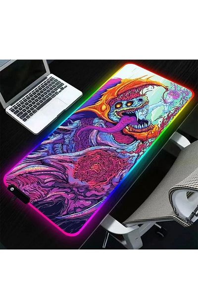 Xrades لوحة ماوس Hyper RGB مقاس 80 × 30 سم و13 وضعًا مختلفًا للألوان، لوحة ماوس مقاومة للماء للألعاب مقاس XL