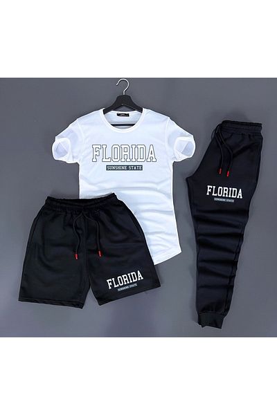 Rex Darius 3-Piece Unisex Combination Florida Printed Shorts and Sweatpants