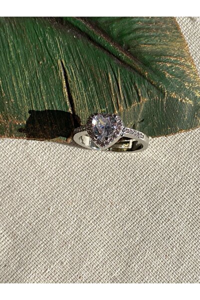 Shimmer قابل للتعديل الاتجاه تألق حجر القلب الدائري / خاتم المرأة