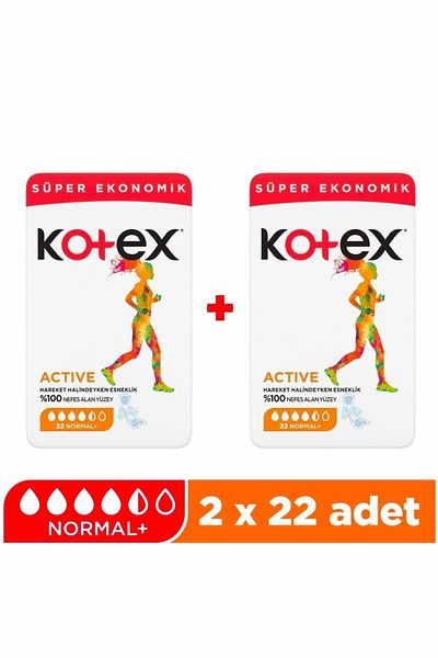 Kotex Active Pad 22 Pack Normal - Pack of 2