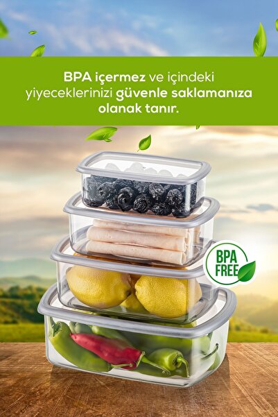 Vienev 12'li Hava Geçirmez Saklama Kabı Seti Antrasit 3x(250-500-750-1200 ML)