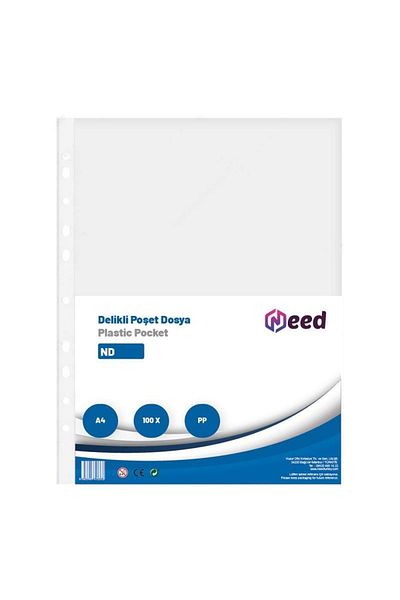 Need ملف أكياس إيكو مثقوب مقاس A4 100 قطعة Nd-1004