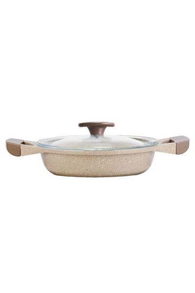 ThermoAD Aluminum Casting Granite 18 Cm Pot with Lid / Mink