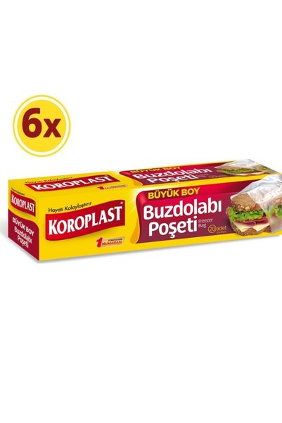 Koroplast Buzdolabı Poşeti Büyük Boy 20 Li 30x45 Cm X 6 Adet
