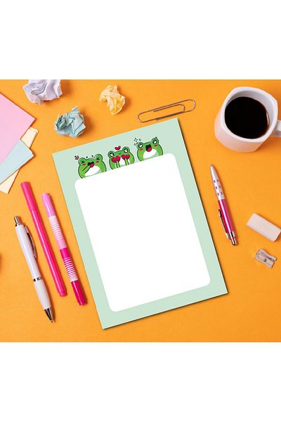 Pine Note Kawaii Frog Patterned Notepad/Memopad/Planner/To Do List/Notebook/ A5