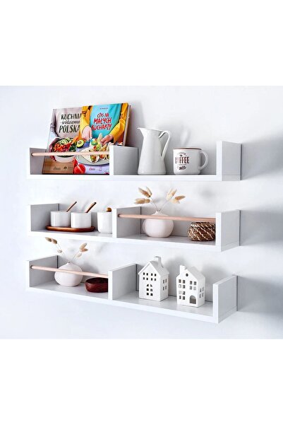 DM dekomar Çocuk Kitaplığı, mutfak rafı, Beyaz-yuvarlak-3lu-60CM