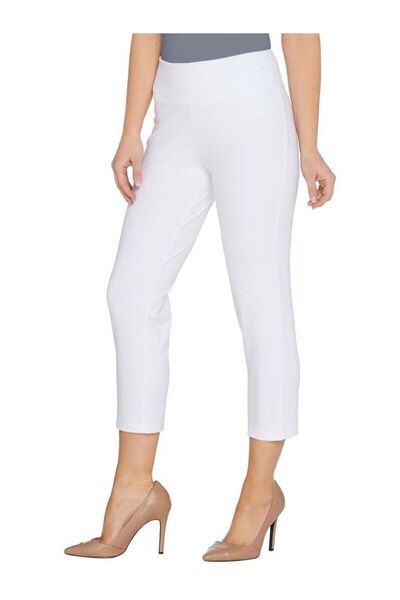 Modoo Tekstil Kadın Beyaz Likralı Kapri Diz Altı Tayt