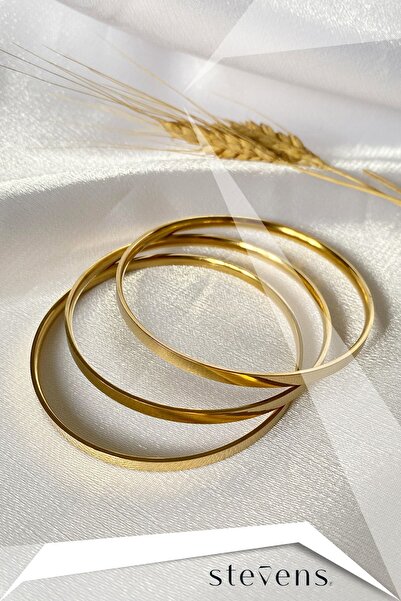 STEVENS Paslanmaz Kararmaz Çelik 3 lü Kalın Ajda (Kibrit Çöpü) Bilezik