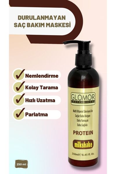 GLOMOR Protein Milkshake Durulanmayan Saç Bakım Maskesi