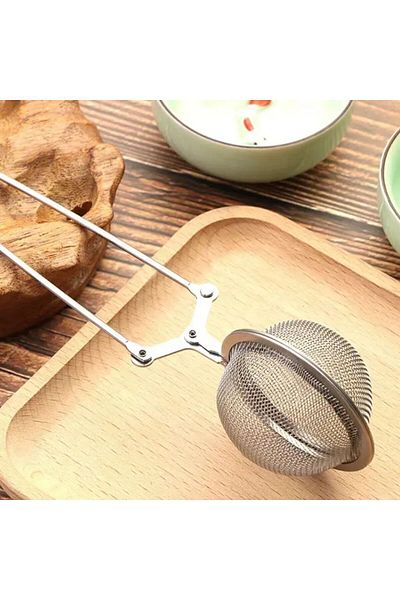 Mahmood Tea Stainless Steel Herbal Tea Brewing Strainer with Tongs Tea Strainer x 2 Pieces