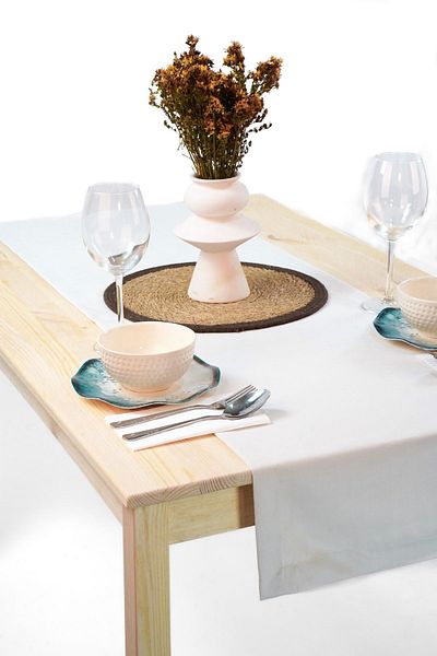 homease Velvet Textured Suede Runner Ecru (44*140)