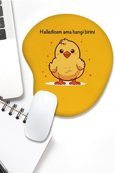 fafaatölye Mouse Pad Printed Chick with Wrist Support