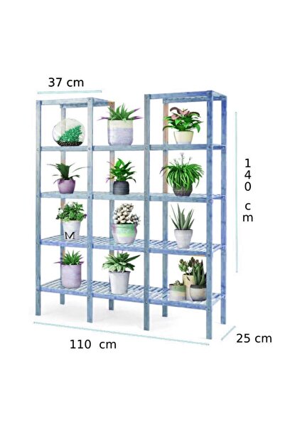 DEMBEY AHŞAP ATÖLYE Doğal Ahşap Çiçeklik Saksılık Organizer Raf Kitaplık Deko...