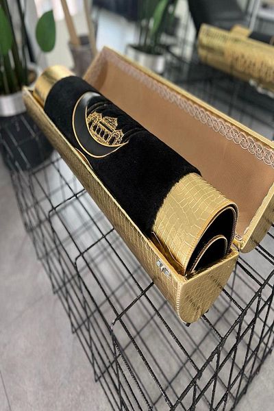 Bonny Home Huşu Χρυσό Κεντημένο Δερμάτινο Κάλυμμα - Θήκη προσευχής με αποθηκευτικό χώρο (τσάντα MDF) Δώρο προίκας