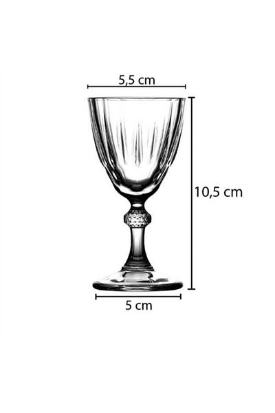 Decores Home Center Paşabahçe Diamond 3 Colored Set of 6 Coffee and Water Glasses