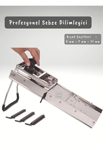 Jet's Home Profesyonel Mandolin Sebze Dilimleyici Paslanmaz Jülyen Kesici Çelik Doğrayıcı Sebze Kesici