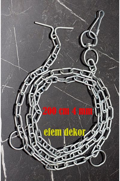 Efem Dekor Chain Leash Dog Binding Chain Dog Chain 4mm 200 cm