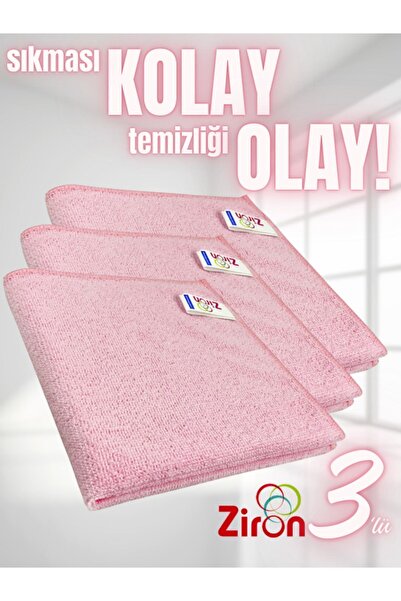 Ziron Mikrofiber Temizlik Bezi Pembe Mutfak Banyo Çok Amaçlı Temizlik Bezi Mikrofiber Sıkması Kolay