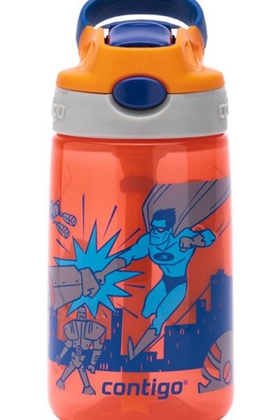Contigo Gizmo Flip - Children's Water Bottle, Single Hand Bass with Inner Pacifier, Super Hero 420ml (2094998)