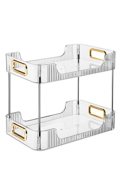 DEYHOME 2 Tier Makeup Cosmetic and Jewelry Organizer Multi-Purpose Organizer Shelf