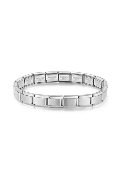 SHINING Steel silver gold italian charm flexible bracelet
