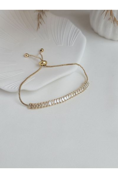 ULYOS PONIS Baguette Waterway Gold Adjustable Elevator Bracelet