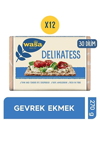 Wasa İnce Gevrek Ekmek (Crispbread Delikatess) 270 gr x 12 Adet
