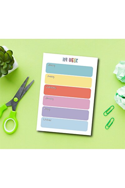 Pine Note مخطط أسبوعي إنجليزي ملون/قائمة المهام/دفتر/مفكرة/مذكرة A5