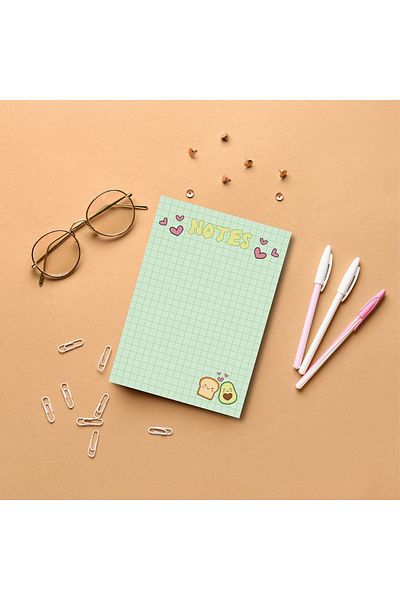 Pine Note مخطط بنمط الأفوكادو الأخضر المربعات/قائمة دفتر الملاحظات Memopad Notepad A6