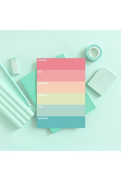 Pine Note مخطط أسبوعي ملون/قائمة المهام/دفتر/مفكرة/مذكرة A5