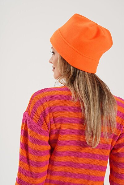 Cosy Club Shop Neon Orange Women's Fleece - Cold Proof, Winter Beanie