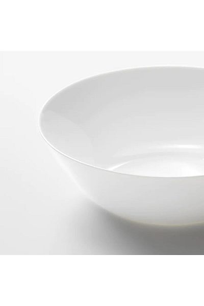 IKEA Oftast 23 Cm White Serving Bowl Salad Bowl Tempered Toughened Glass