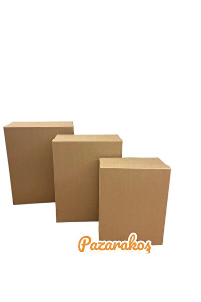 PAZARAKOŞ HEDİYE KUTUSU DEKORATİF KUTU HEDİYELİK KUTU KRAFT DAMAT BOHÇA SETİ ...