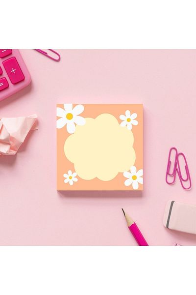 Pine Note Daisy Patterned Memopad Memo Pad Notebook Notepad Planner