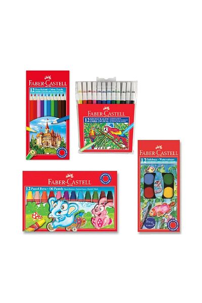 Faber Castell Faber-castell 4-Piece Paint Set (12-Piece Dry-water-pastel-felt Paint)