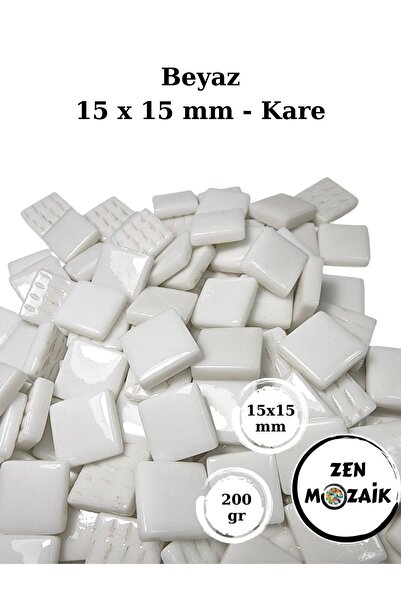 Zen Mozaik Sanatsal Mozaik Çalışmalarınız için 15 x15 mm - Kare Cam Mozaik Taşı