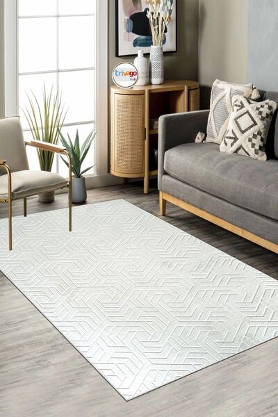 trivago halı Yıkanabilir Lüx Armoni Dinarsu Embos Oturma Odası Salon Mutfak H...