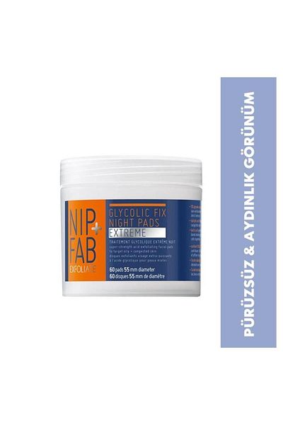 NIP+FAB Glycolic Fix Extreme 60 Pieces Smooth Luminous Appearance Night Pad