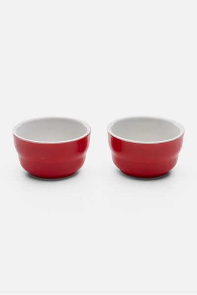 Tognana 2 Pcs Ramekin Set, Red/White