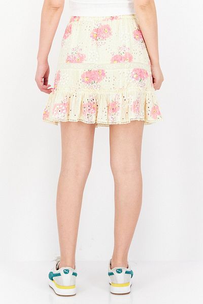 Walter Baker Women Textured Mini Skirt, Beige
