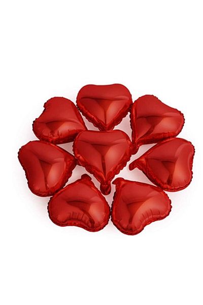 parti sürprizi Red Heart Mini Shape Foil Balloon 6 Pieces