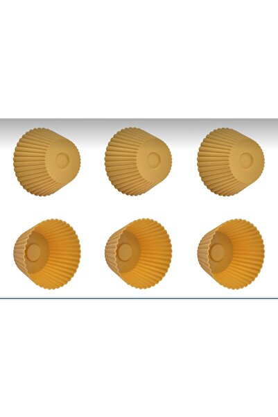 PİNK ROSE Bybirgül Yellow 12 Piece Silicone Mini Cake Mold, Browni Mold, Muff...
