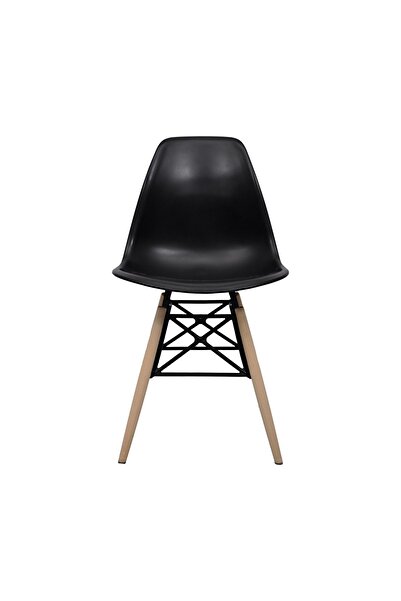 Dorcia Home Siyah Eames Plastik Kafesli Sandalye - Cafe Balkon Mutfak Sandalyesi
