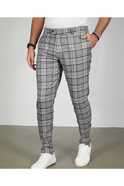 ayakuydur Erkek Siyah Kareli Pantolon