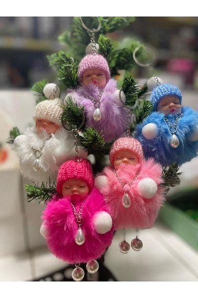 Yenigeldi White Plush Gift - Doll Keychain, Cute Plush Keychain